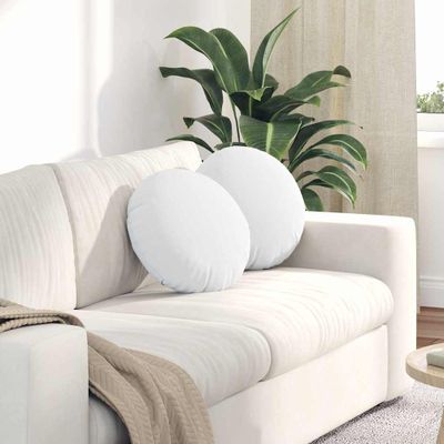 vidaXL Vankúše na sedenie 2 pcs Biela Ø40 x 13 cm látka