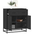 vidaXL Komoda čierna 68x35x76 cm kompozitné drevo