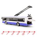 Trolejbus ktorý hlási zastávky česky 28 cm modrý