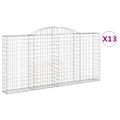 vidaXL Oblúkové gabionové koše 13 ks 300x30x140/160 cm pozink. železo