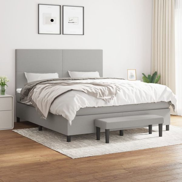 vidaXL Boxspring posteľ s matracom bledosivý 160x200 cm látka