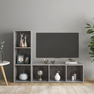 vidaXL TV skrinky 2 ks betónové sivé 107x35x37 cm drevotrieska