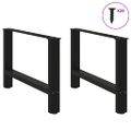 vidaXL Nohy konferenčného stolíka, čierne, 2 ks, 70 x (42-43) cm, oceľové