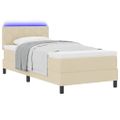 vidaXL Posteľ s pružinovým rámom s vankúšom Krémová 100 x 200 cm látka