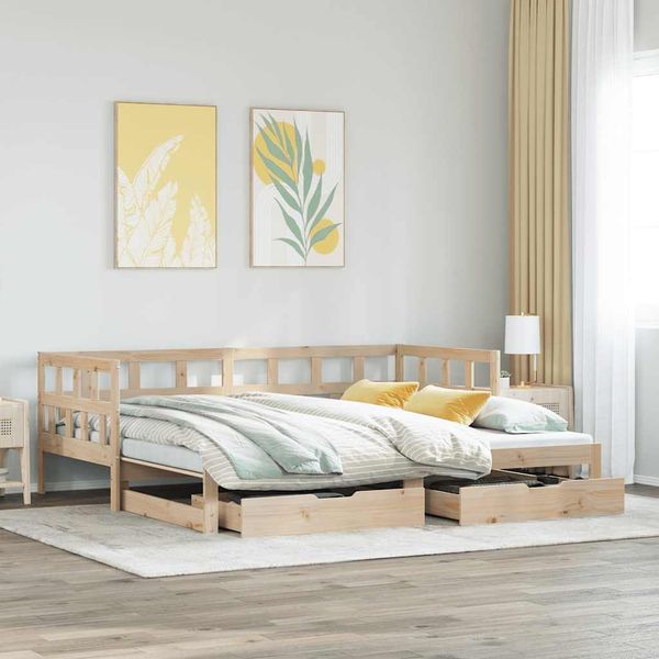 vidaXL Rozkladacia denná posteľ s matracmi bez matraca 90x190 cm