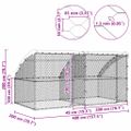 vidaXL Psí kennel 2 ks Strieborná 4 x 2 x 2 m Pozinkovaná oceľ