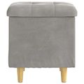 vidaXL Ottoman s Úložným Priestorom Svetlosivá 40 x 40 x 45 cm Zamat
