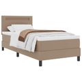 vidaXL Posteľ s pružinovým rámom Kapučínová 90 x 200 cm Umelá koža