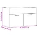 vidaXL Skrinka na umývadlo dub sonoma 90x38,5x46 cm kompozitné drevo