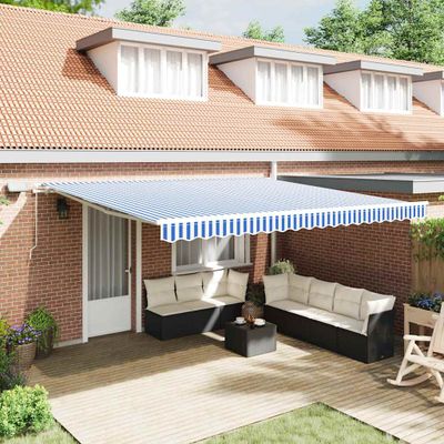 vidaXL Zatemniteľná markíza Modrá a biela 500 × 300 cm