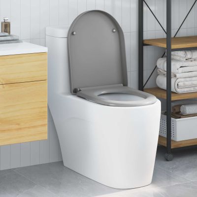vidaXL WC sedadlo Sivá 49 x 36 x 4 cm Duroplast
