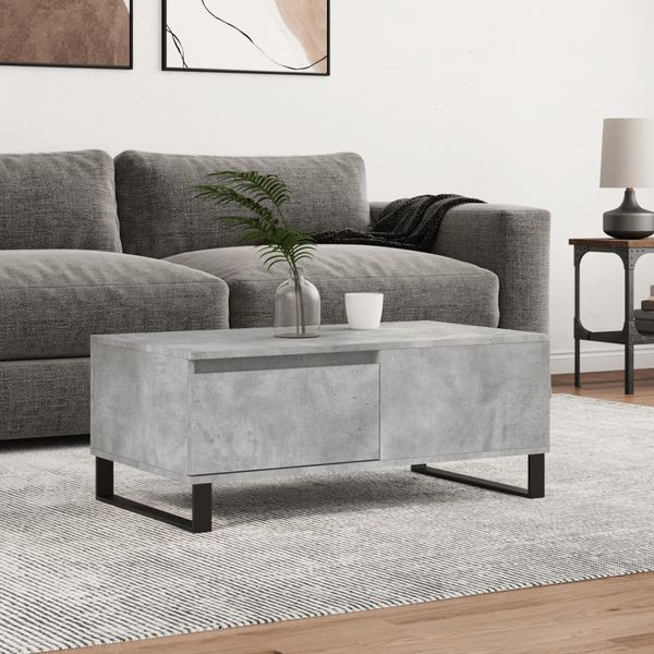 vidaXL Konferenčný stolík betónový sivý 90x50x36,5 cm spracované drevo