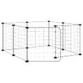 vidaXL 8-panelová klietka pre domáce zvieratá s dvierkami čierna 70x70x35 cm oceľová