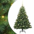 vidaXL Umelý vianočný stromček s 150 LED-i Zelená 150 cm PE a PVC