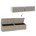 vidaXL Záhradný úložný box svetlosivý 220x50x58 cm polyratan
