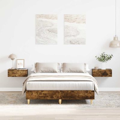 vidaXL Posteľný rám bez matraca dymový dub 120x190 cm borovicový masív