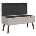 vidaXL Lavica s úložným priestorom 80 cm sivá zamat