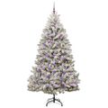 vidaXL Umelý Sklápací Vianočný Stromček 300 LED Zelená a biela 210 cm