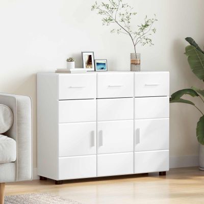 vidaXL Servírovacia skriňa s poličkou FLORIN Biela 88,5 x 30,5 x 73 cm