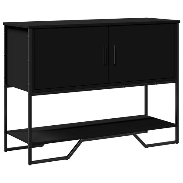 vidaXL Konzolový stolík čierny 100x35x74,5 cm kompozitné drevo