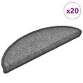 vidaXL Schodové rohože 20 ks 56x17x3 cm tmavošedé polkruhové