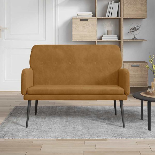 vidaXL Lavička hnedá 108x79x79 cm zamat