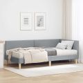 vidaXL Rohový rám postele s matracom Iný 2 ks Svetlosivá látka