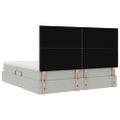 vidaXL Úložná posteľ s čelnou doskou Svetlosivá 200 x 200 cm Zamat