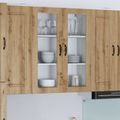 vidaXL Nástenný sklenený kabinet LUCCA Dub artisan 80 x 31 x 100 cm