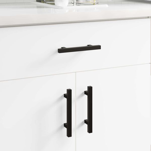 vidaXL Rukoväť skrine 2 pcs Čierna 150 x 12,3 x 35,2 mm Nerezová oceľ