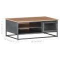vidaXL Konferenčný stolík sivý 90x50x35 cm masívne akáciové drevo