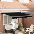 vidaXL Sklopná markíza Čierna 350 x 250 cm Plátno a hliník