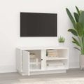 vidaXL TV skrinka biela 80x35x40,5 cm masívna borovica