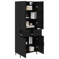 vidaXL Highboard Čierny dub 69,5 x 34 x 180 cm Kompozitné drevo