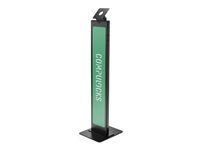 Stojan - pre tabletový kryt - brandable - kov - čierna - veľkosť obrazovky: až 24" - podlahové prevedenie - s Lighting Kit