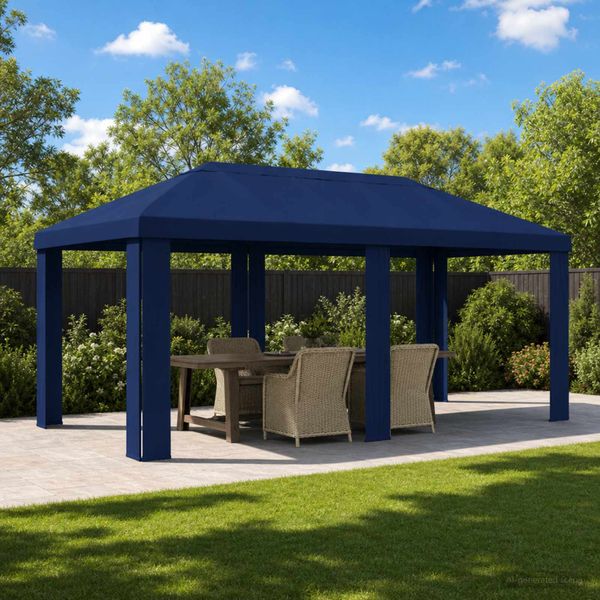 vidaXL Záhradný altánkový kryt 6 x 3 m Modrá Polyester 190 gsm