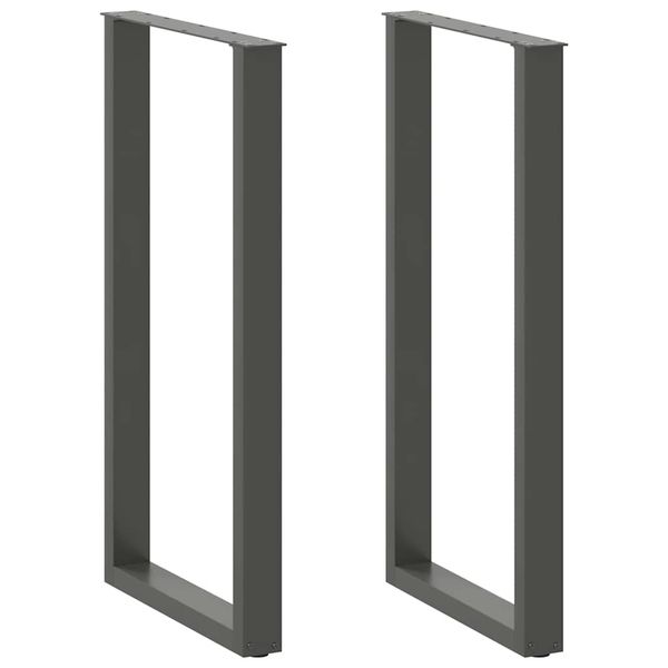 vidaXL Nohy barového stola v tvare U, 2 ks, antracitové, 60 x (110-111) cm, oceľ