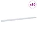 vidaXL Schodové hrany 30 ks Strieborná 67 x 3.5 x 3 cm Hliník