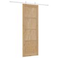 vidaXL Posuvné dvere Prírodná a biela 73,5 x 211 cm Borovicový masív
