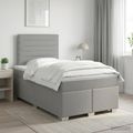 vidaXL Posteľ boxspring s matracom Svetlosivá 120 x 190 cm Látka