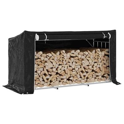 vidaXL Regál na krbové drevo s pláštenkou 200,5x80,5x110,5 cm