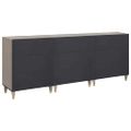 vidaXL Set kabinetov do kúpeľne 3 ks 180 x 33 x 75 cm Šedá a zlatá