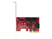 PCI Express na SATA Converter - Radič úložiska - SATA 6Gb/s - nízky profil - PCIe 3.0 x4 - červená