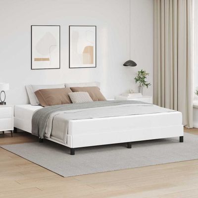 vidaXL Rám postele s matracmi Čistá biela 180 x 200 cm látka