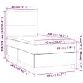 vidaXL Posteľný rám boxsping s matracom a LED ružový 80x200 cm zamat