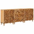 vidaXL Úložné skrine 3 ks 60 x 33,5 x 75 cm Masívne mango drevo Hnedá