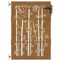 vidaXL Záhradná brána 85x125 cm, corten oceľ, bambusový dizajn
