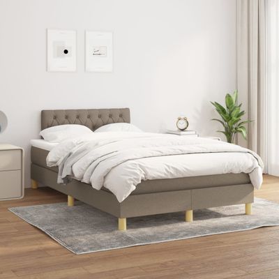vidaXL Boxspring posteľ s matracom sivohnedý 120x200 cm látka