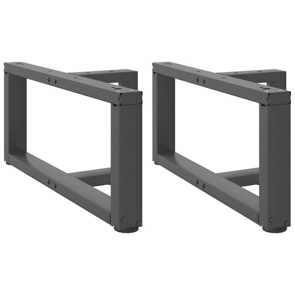 vidaXL Nohy konferenčného stolíka v tvare T, 2 ks, antracitové, 60x25x(30-31) cm, oceľ