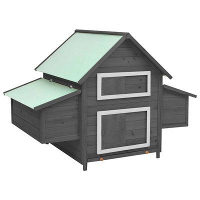 vidaXL Kurín sivý a biely 150x96x110 cm masívne jedľové drevo